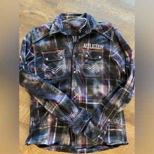 Buckle x Affliction mens button down snap shirt NWOT large